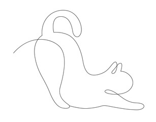 Minimalist cats line art, Cat vector with continuous single one line art drawing, cat line hand drawn