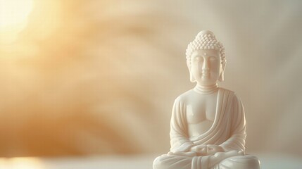 Buddha statue with soft light background