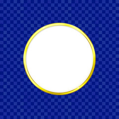 市松模様と金の輪のフレーム_青