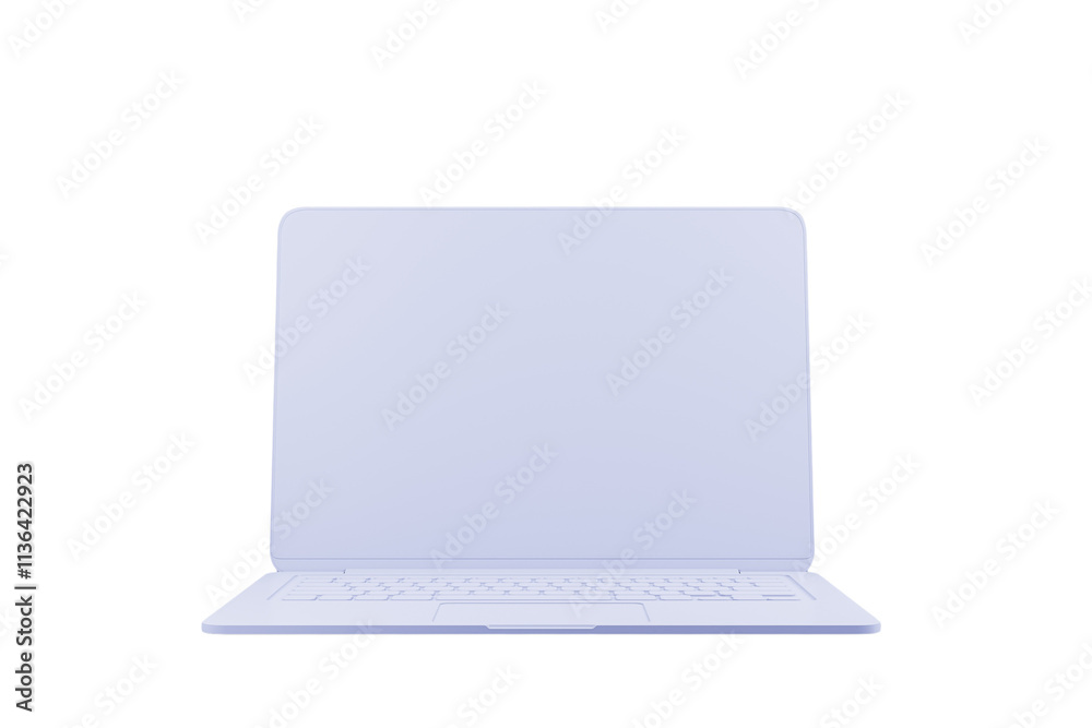 Aufkleber Laptop design with a clean and minimalistic layout, displayed on a white background, showcasing a sleek and modern concept in 3D rendering