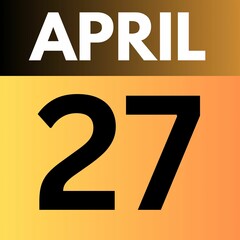 April 27 . gradient Style calendar .date ,day, month ,the month of April