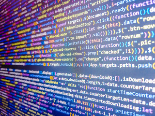 Blue binary code. Computer screen internet security. Blockchain concept. Concept of cyberpiracy. Multi exposure. Code monitor background. Concept of data cyber piracy. I love you.