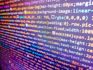 Background of program code. Provided full access to the server. Abstract background with letters. Modern web development background. Airport timeboard. Happy birthday. Computer code background.