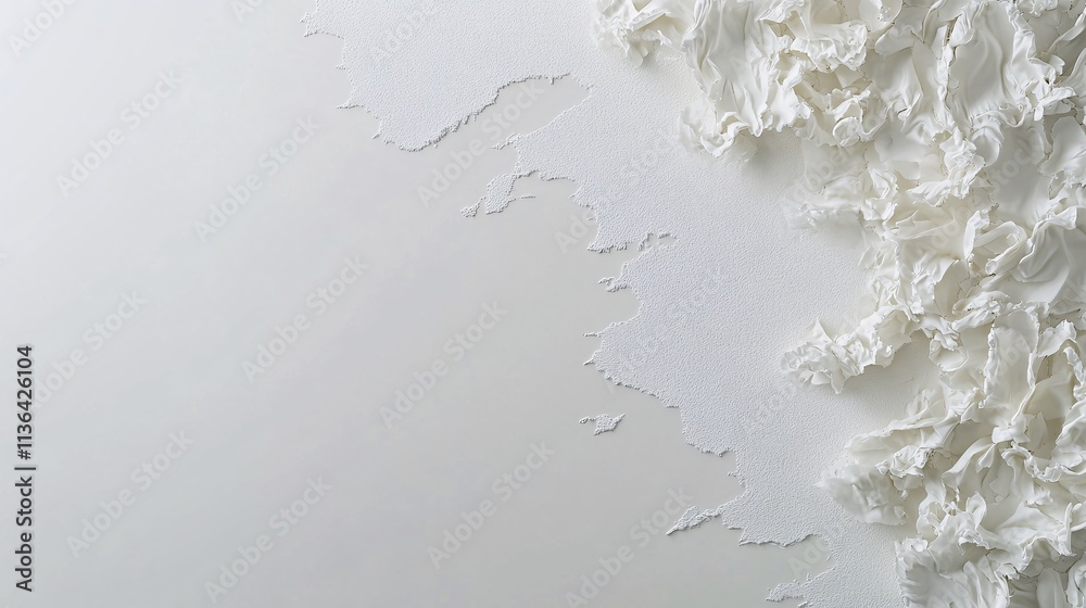 Leinwandbilder White crumpled paper creating an abstract textured background with copy space