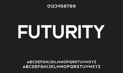 Creative simple modern urban alphabet font. Digital abstract futuristic, logo, music, sport, minimal technology typography. Simple numeric vector illustration