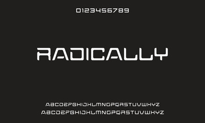 Creative simple modern urban alphabet font. Digital abstract futuristic, logo, music, sport, minimal technology typography. Simple numeric vector illustration