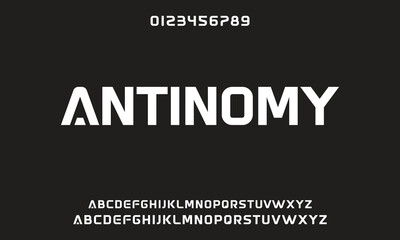 Creative simple modern urban alphabet font. Digital abstract futuristic, logo, music, sport, minimal technology typography. Simple numeric vector illustration