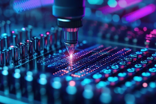 Nanobots editing dna strand in a high-tech laboratory closeup view of cutting-edge scientific innovation futuristic environment technology concept