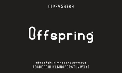 Creative simple modern urban alphabet font. Digital abstract futuristic, logo, music, sport, minimal technology typography. Simple numeric vector illustration