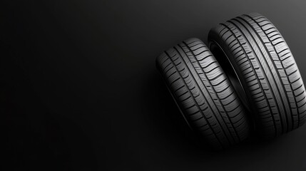 Innovative tire design showcasing summer and winter options against a sleek black backdrop for auto enthusiasts and drivers