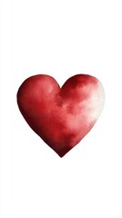 Fototapeta premium A beautiful watercolor heart symbolizing love and compassion in vibrant red tones.