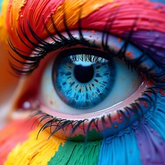 colorful eye on background