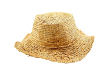 An Isolated Straw Hat, Set Against a Transparent Background, Perfect for Summer, Fashion, or Beach-Themed Designs