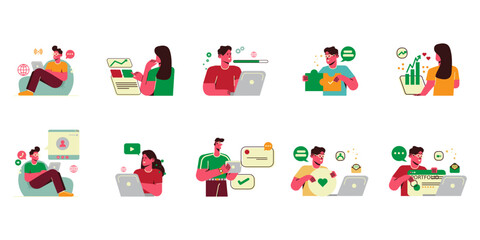 Naklejka premium Busines Network People Set