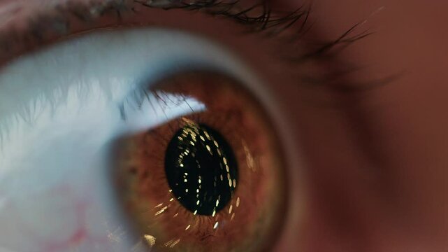 Christmas tree reflected in the pupil of the eye