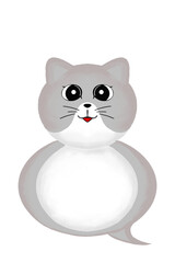 Cute cat emoticon with transparent background 