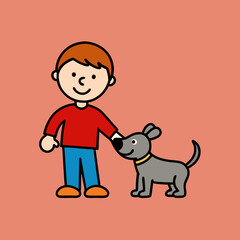boy and dog