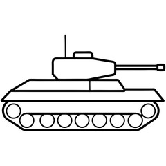 Fototapeta premium tank silhouette illustration
