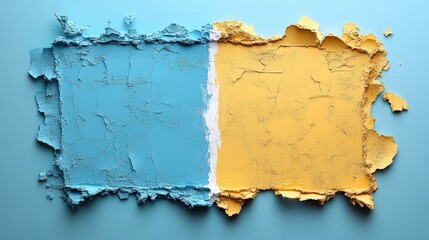 Obraz premium Abstract background with torn paper edges and vibrant blue yellow color contrast design