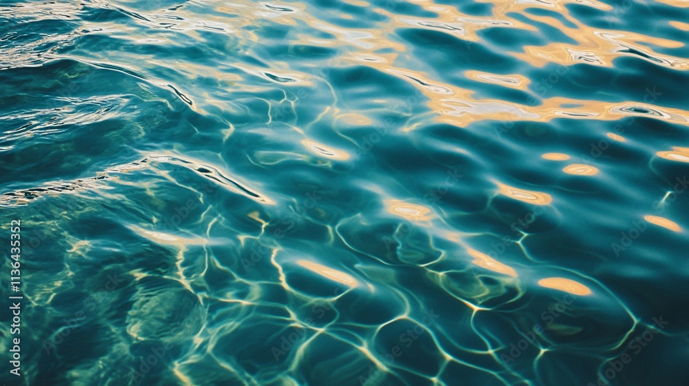 Aufkleber sunlight reflecting on surface of clean water creating beautiful ripples