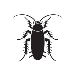 A mustachioed cockroach. Arthropod insect, cockroach single icon in black style vector symbol stock isometric illustration web.