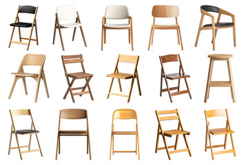 Collection of various wooden high chairs for babies and toddlers, showcasing different designs and colors.