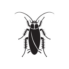 Cockroach Icon Silhouette Illustration.