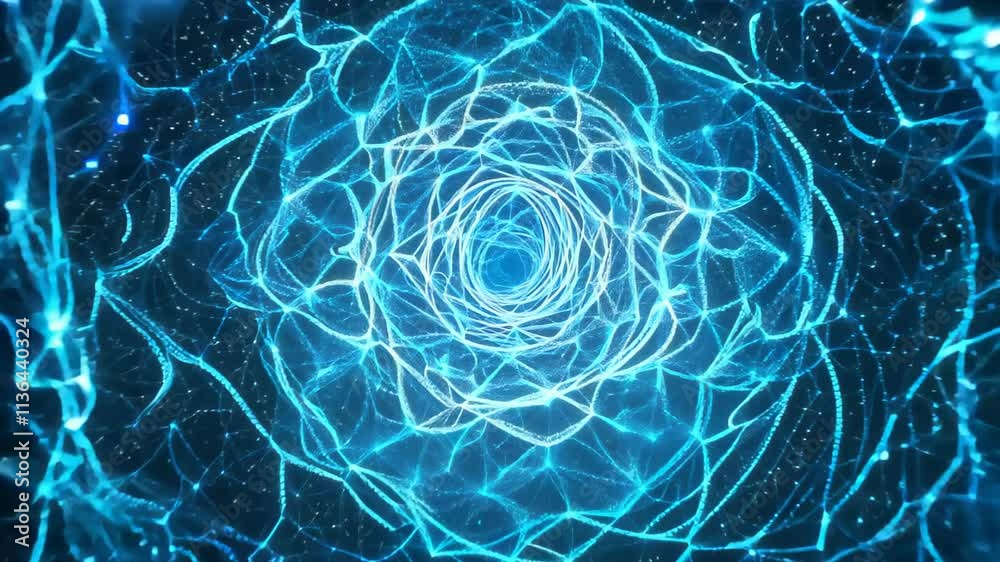 Leinwandbilder dynamic blue light patterns create an immersive experience reminiscent of a cosmic journey through s