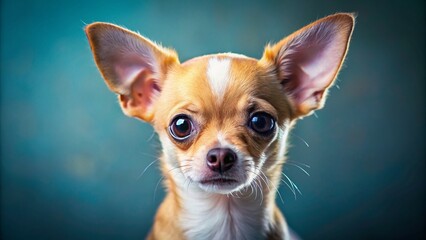 Blind Chihuahua Puppy, Cataract Dog, Disabled Dog, Sad Eyes,  Heartbreaking Pet Photo,  Cute Puppy with Disability