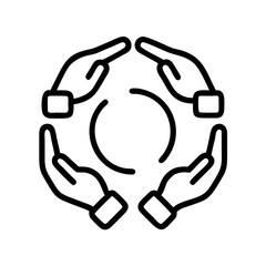 hands forming a circle icon