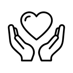 Obraz premium heart hands symbol icon, day of friendship line art, friendship day icon - simple black line art icon of heart hands symbol, symbolizing day of friendship celebrations. day of friendship vector art.