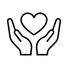 heart hands symbol icon, day of friendship line art, friendship day icon - simple black line art icon of heart hands symbol, symbolizing day of friendship celebrations. day of friendship vector art.
