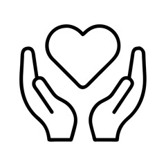 heart hands symbol icon, day of friendship line art, friendship day icon - simple black line art icon of heart hands symbol, symbolizing day of friendship celebrations. day of friendship vector art.