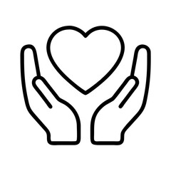 heart hands symbol icon, day of friendship line art, friendship day icon - simple black line art icon of heart hands symbol, symbolizing day of friendship celebrations. day of friendship vector art.