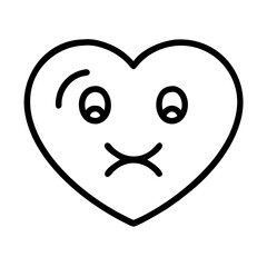 heart emoji icon, day of friendship line art, friendship day icon - simple black line art icon of heart emoji, symbolizing day of friendship celebrations. day of friendship vector art.
