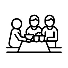 picnic scene with friends icon