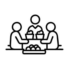 picnic scene with friends icon