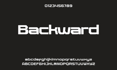 Modern minimal abstract alphabet fonts. Typography technology, electronic, movie, digital, music, future, logo creative font.