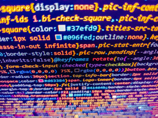 Software development monitor screen background. Javacsript with web development. Backend...