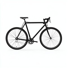 Fototapeta premium A sleek black bicycle with a minimalist design, showcasing a modern, stylish frame and thin tires, ideal for urban cycling.