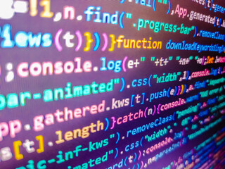 A computer screen showing random scripts and programming code. Grow up coins for investment and...