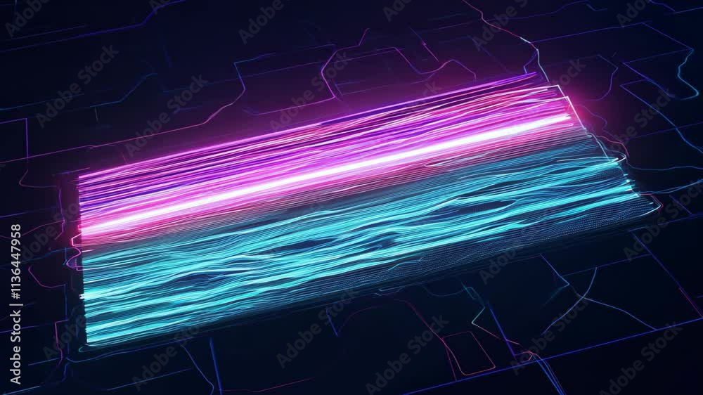 Fototapete dynamic light trails create vibrant patterns in abstract animation showcasing colors at high speed