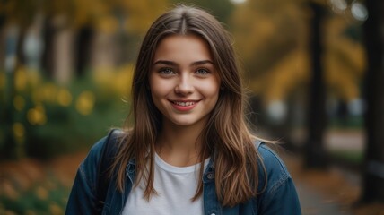 Fototapeta premium Cute Smile Of A Beautiful Girl Photo Stock