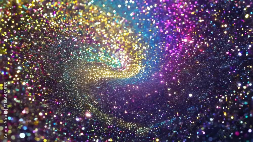 Leinwandbilder colorful glitter swirls and sparkles create a mesmerizing visual display in an artistic setting
