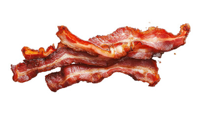 Crispy Bacon Strips on Transparent Background