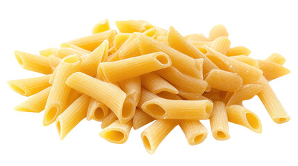 Fototapeta premium Pile of Raw Pasta Tubes on Transparent Background