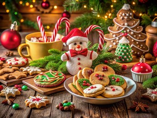 Christmas Food Photography: Festive Holiday Treats & Santa's Sweets - Delicious Holiday Card Design