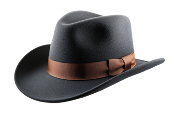 Classic Gray Fedora Hat with Brown Ribbon