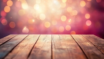 Warm wooden table ready for a festive celebration at sunset