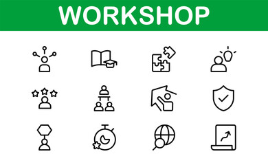 Creative Workshop Icon Set - Perfect for Tools, Maintenance, and Do-It-Yourself-Themed Projects
